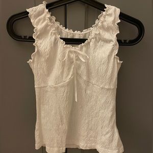Brandy Melville white ribbon top
